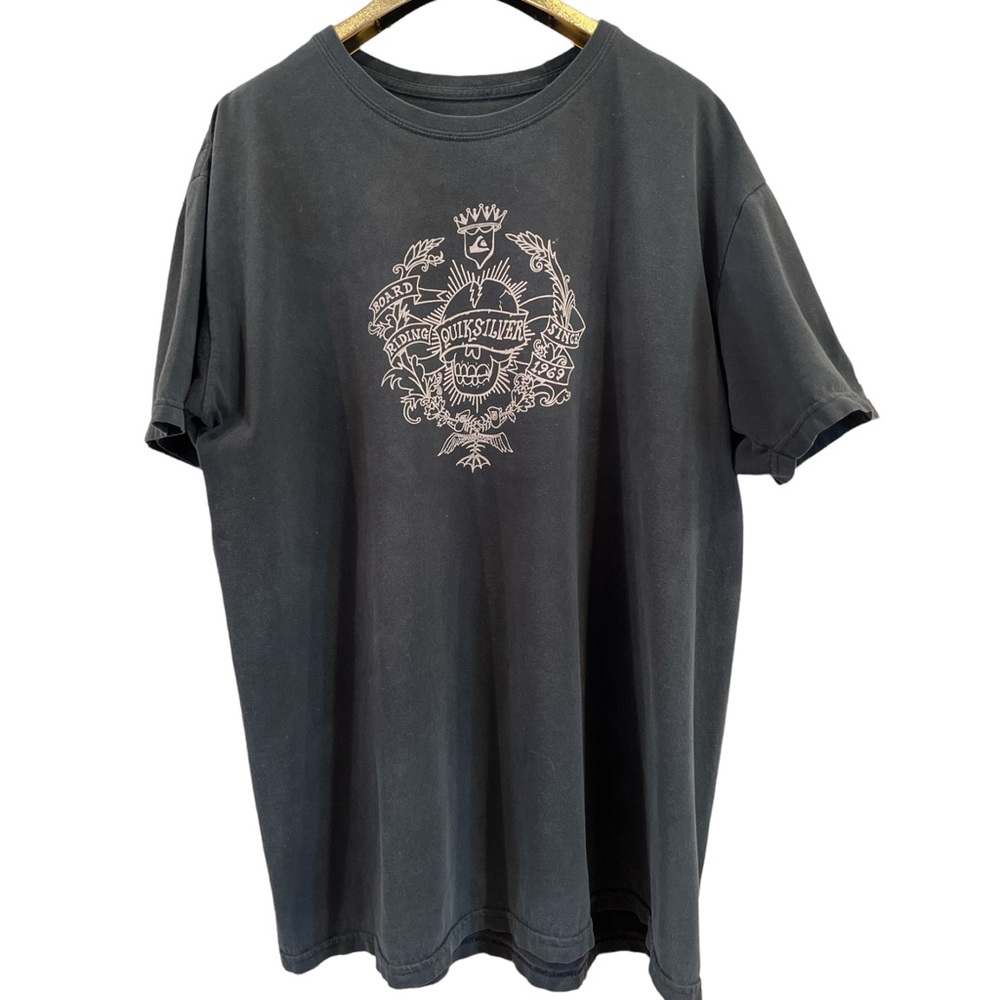 QUICKSILVER•VTG•Graphic Tee•Slim Fit•SizeXL•Vintage Black/Tan Detail•EUC!